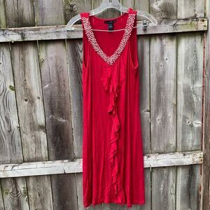 Willi Smith Red Pearl accented dress sz. S